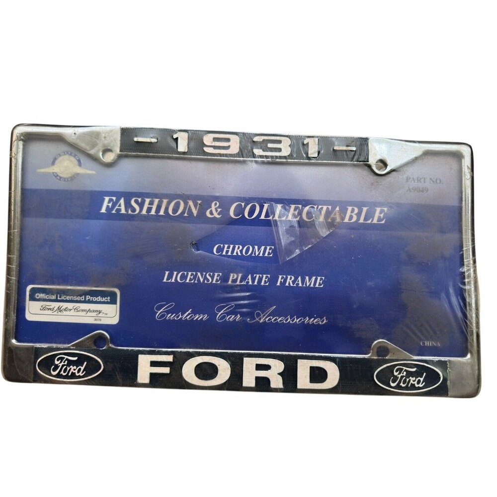 NOS United Pacific A9049-31 License Plate Frame,Chrome, for 1931 Ford Car &Truck